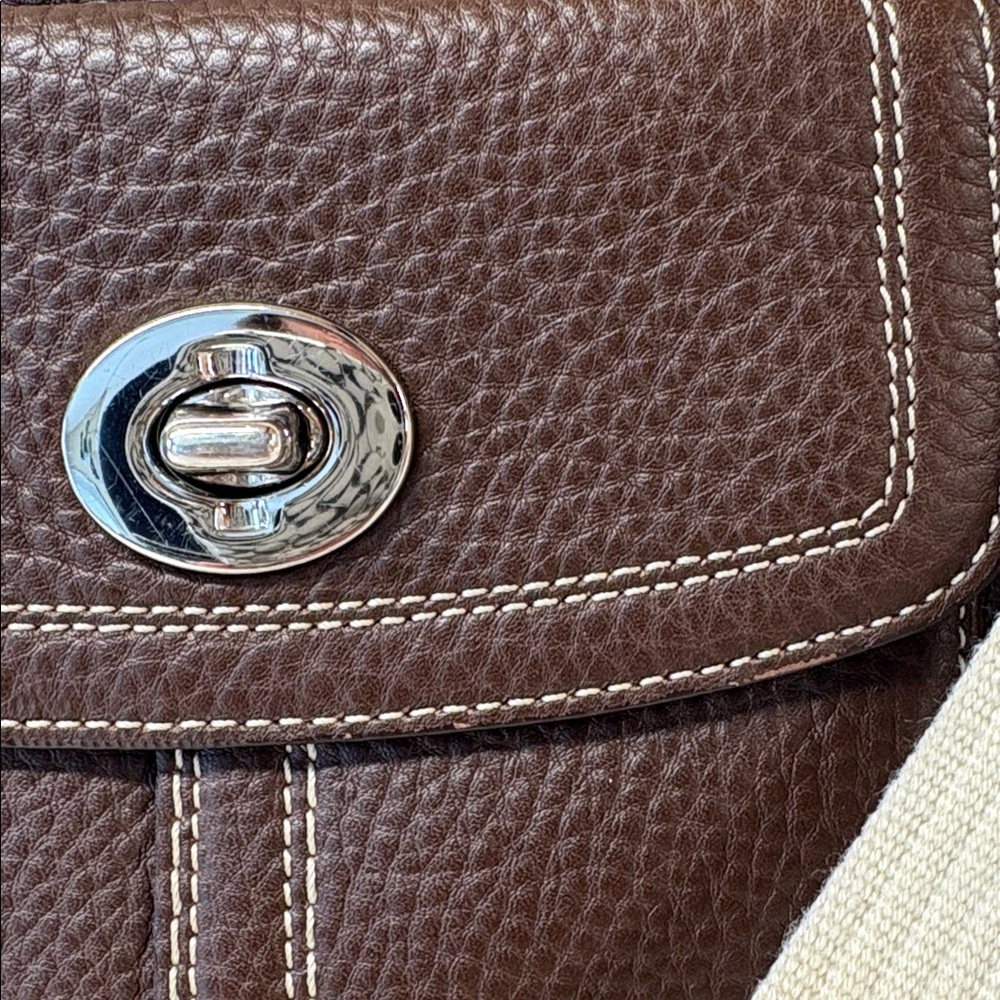 Coach Y2K Hamilton Swing Pack, Vintage brown pebbled leather crossbody bag - Picture 2 of 9
